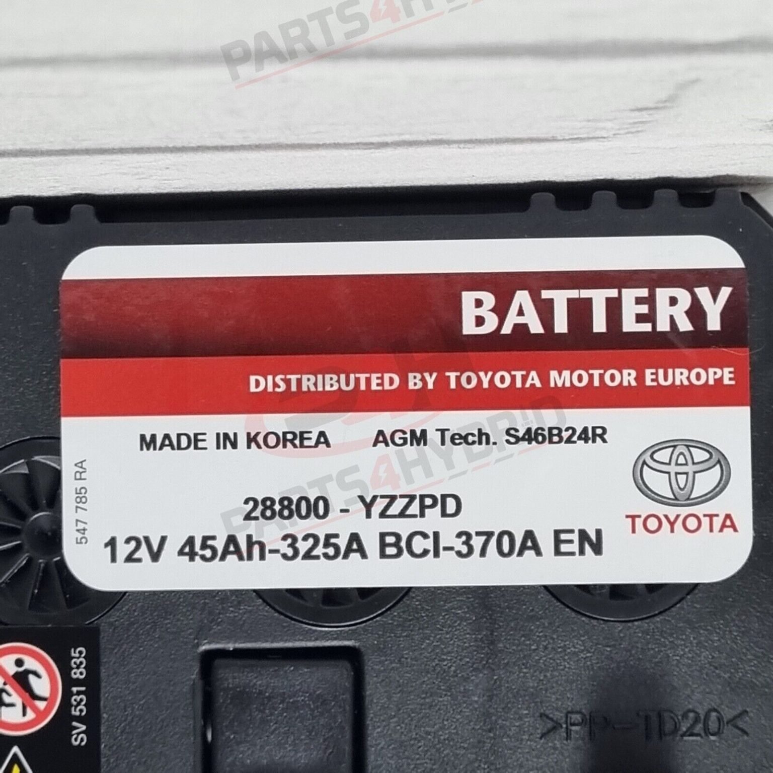 GENUINE TOYOTA PRIUS 12V BATTERY 45AH AUXILIARY BATTERY 28800YZZPD
