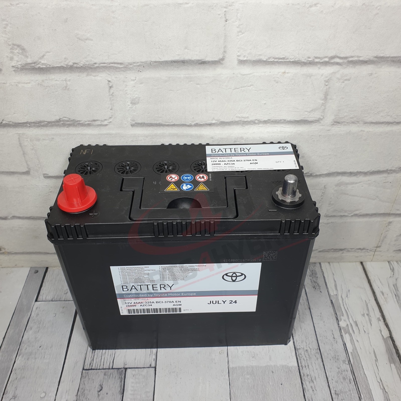 Genuine Toyota Auris 12V Battery 45AH Auxiliary Battery 28800-AZC34 S46B24R - Image 5