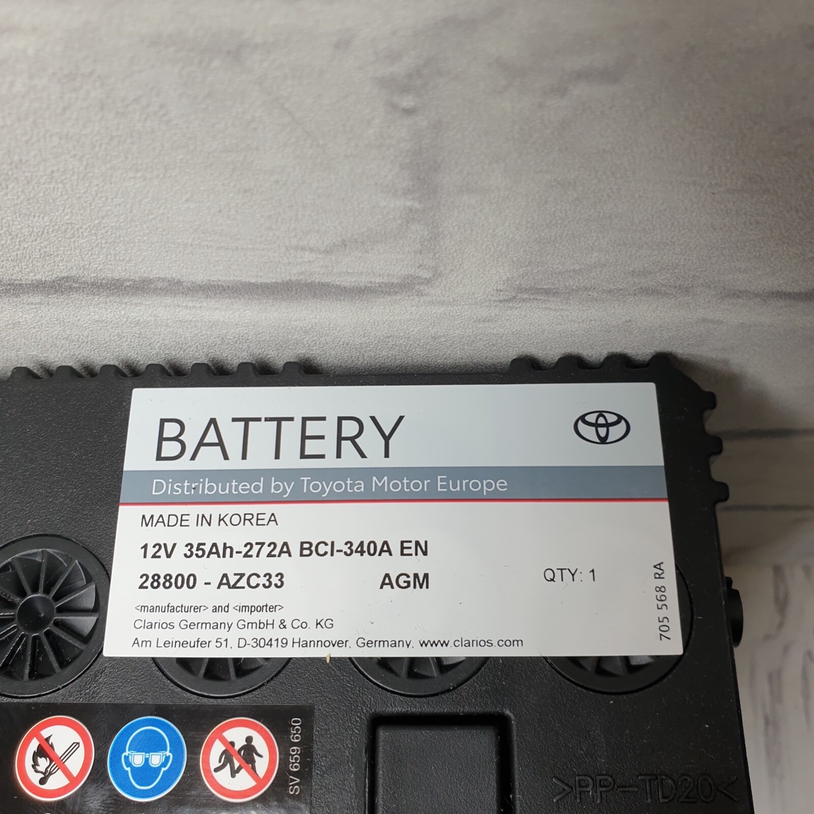 Genuine Toyota Aqua 12V Battery NHP10 2011-2020 35AH S34B20R Part 28800-AZC33 - Image 5