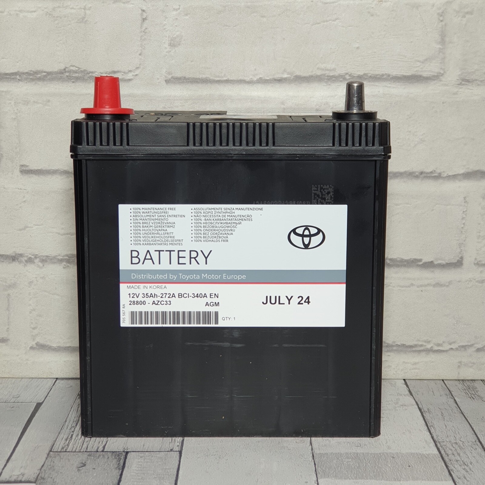 Genuine Toyota Aqua 12V Battery NHP10 2011-2020 35AH S34B20R Part 28800-AZC33