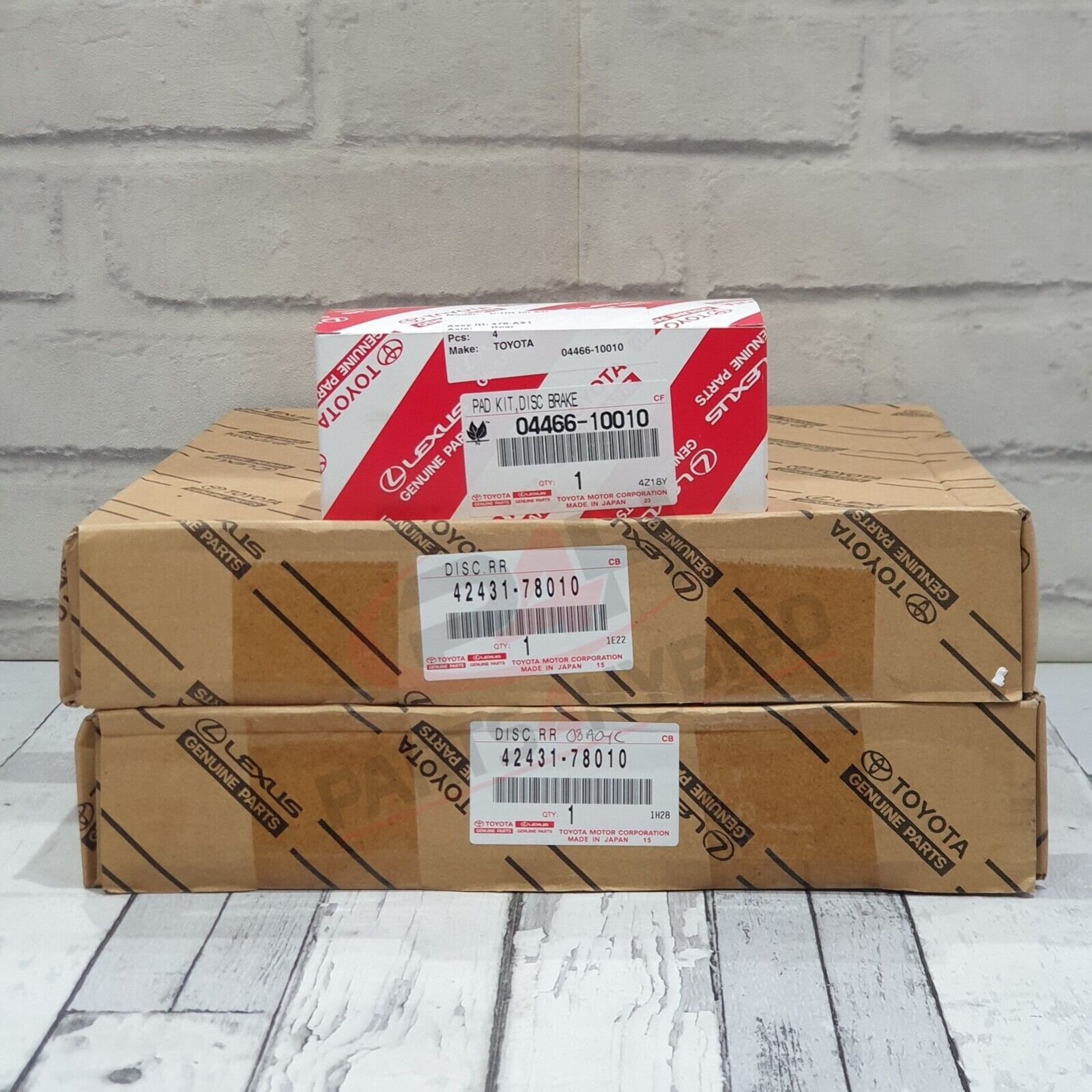 Genuine Toyota C-HR Rear Brake Discs & Pads Oem Part 42431-78010 & 04466-10010