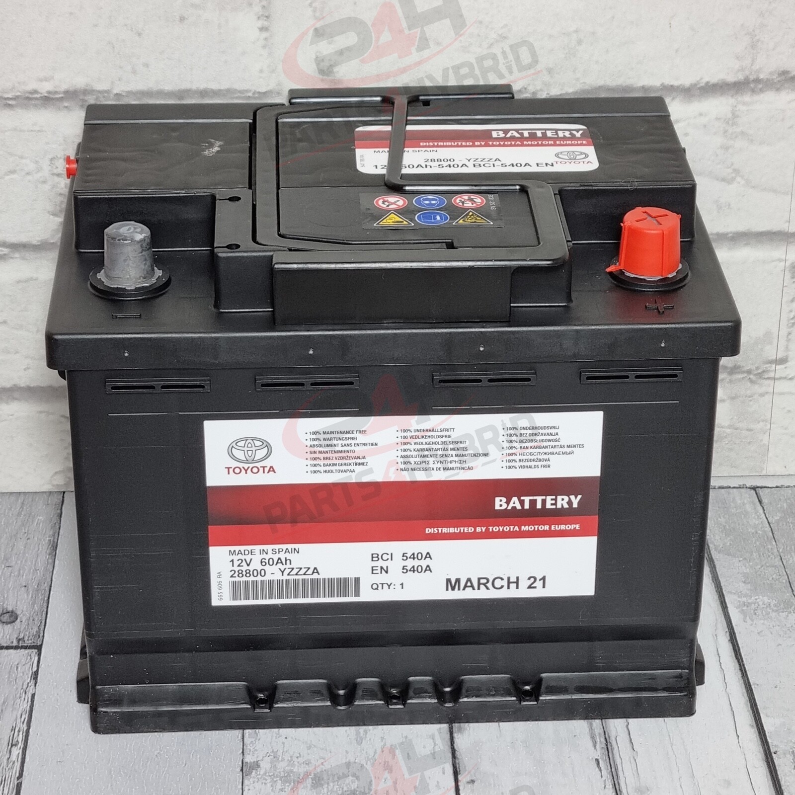 Genuine Toyota Auris 12V BATTERY 60AH L2 Starter Battery 28800-AZC09 2007-2018 - Image 3